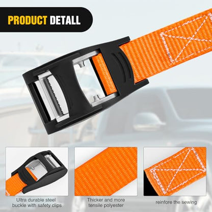 1in x 12ft Heavy Duty Lashing Straps 4PCS (4 Count)