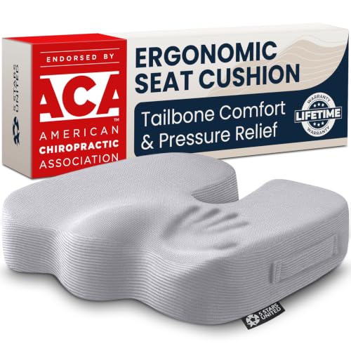 Seat Cushion Memory Foam Chair Cushion for Tailbone Pain Relief