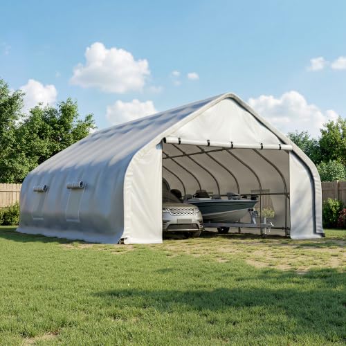 20x30 FT Curved Heavy Duty Carport Tent with Galvanized Steel