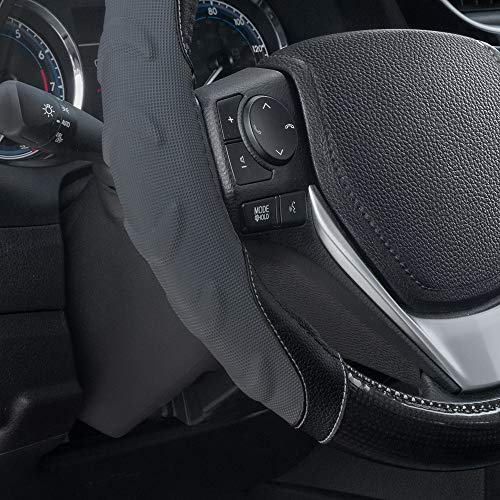 GripPlus Black Carbon Fiber Steering Wheel Cover