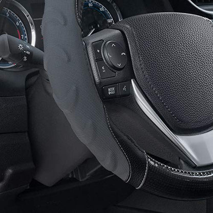 GripPlus Black Carbon Fiber Steering Wheel Cover