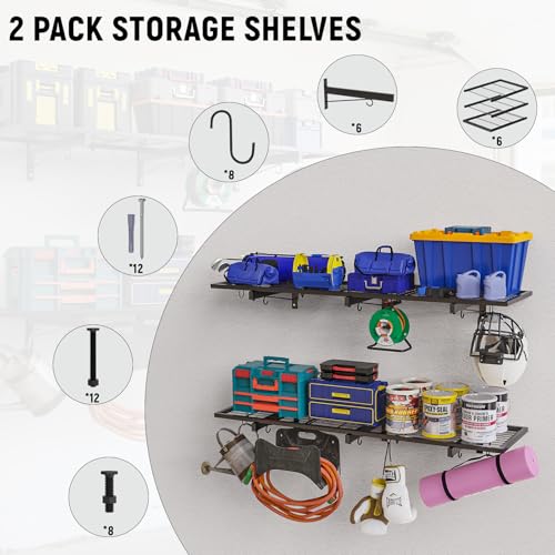 2 Pack Garage Wall Shelves (2 Count)