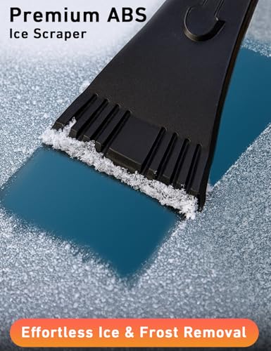 27" Aluminum Snow Brush with Ice Scrapers for Car Windshield