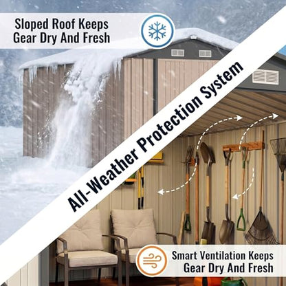 8x12 FT Outdoor Storage Shed