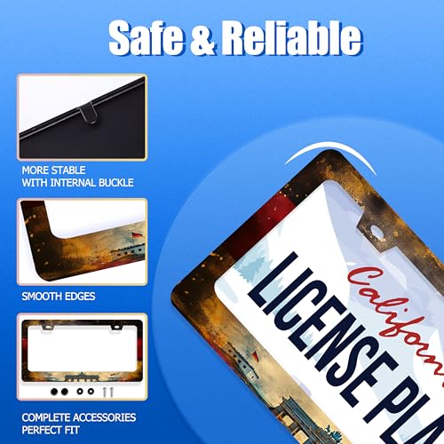 German Flag License Plate Frame Stainless Steel Car Accessory 6.3x12.3In