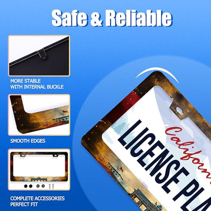 German Flag License Plate Frame Stainless Steel Car Accessory 6.3x12.3In