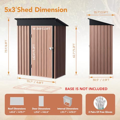 5X3X6.1FT Garden Storage Shed