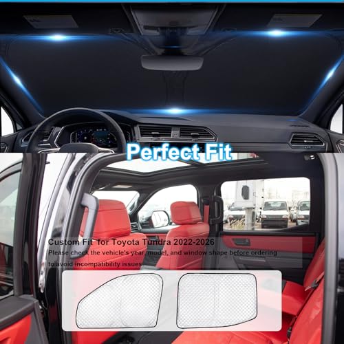 6pcs Thicken Sun Shades for Toyota Tundra 2022