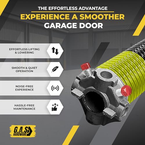 Garage Door Torsion Spring 207x2x25 Torsion Springs for Right Side of Garage Door with 1" Steel Bearing