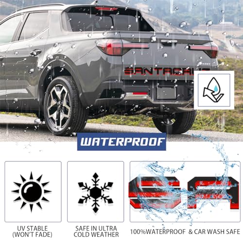Tailgate Insert Letters Compatible for 2022 2023 2024 2025 Santa Cruz 4D Raised Tailgate Decal Letters