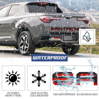 Tailgate Insert Letters Compatible for 2022 2023 2024 2025 Santa Cruz 4D Raised Tailgate Decal Letters