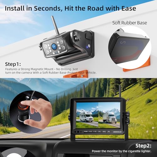 Magnetic Wireless RV Backup Camera System (2 Count)