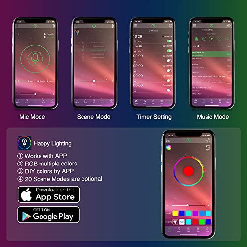 Car Interior Lights with APP Control 16 Million RGB Colors Strip Lights with Music Sync Mode and Multiple Scene Options for Cars Trucks SUVs