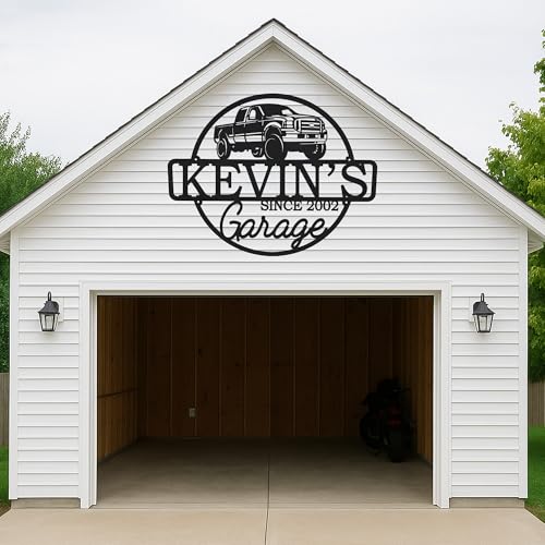 Custom Garage Workshop Metal Sign Personalized Tool Name Wall Art for Car Truck Mechanic Shop Decor Durable Steel Sign for Dad Husband Men’s Auto Workspace or Fence