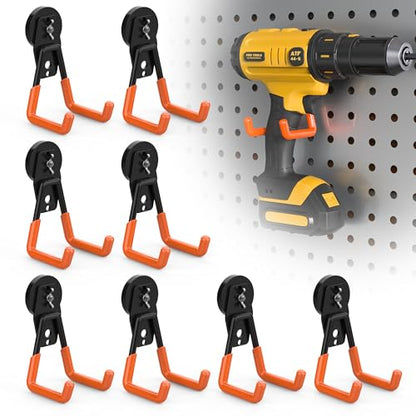 8 Pack Large Heavy Duty Magnetic Hook Extra Strong Magnetic Garage Hooks Big NdFeB Industrial Magnet Hooks Magnetic Utility Storage Holder Organization with Anti (8 Count)