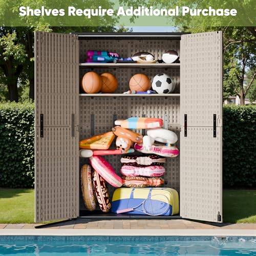 Outdoor Storage Cabinet 50 Cu Ft with Lockable Doors