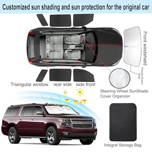 Window Shades for Chevrolet Chevy Suburban 2015 (7 Count)