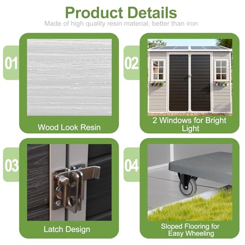 8x6x7 FT Resin Storage Shed w
