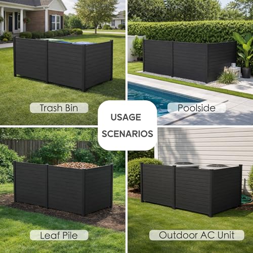 50" W x 48" H Outdoor Privacy Screen with Aluminum Posts