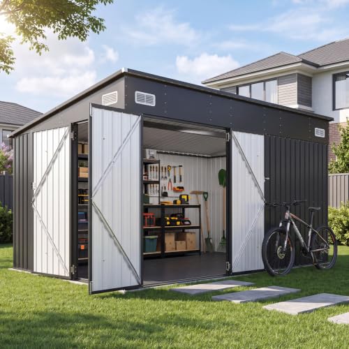 8'x10' Lean to Shed Metal Storage Shed with Floor