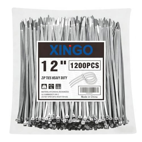 12 Inch Silver Zip Ties 1200PCS (1200 Count)
