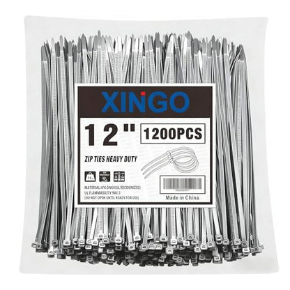 12 Inch Silver Zip Ties 1200PCS (1200 Count)