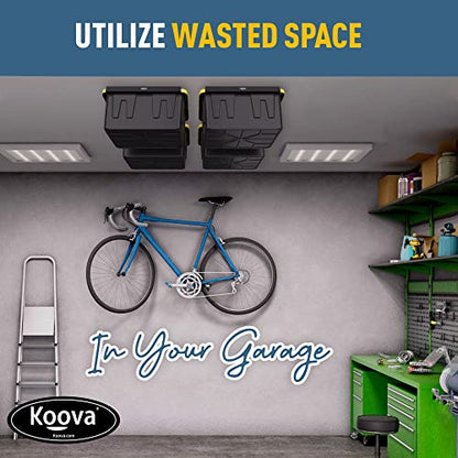 Heavy Duty Overhead Garage Storage Rack for 4 Bins. Adjustable Width (4 Count)