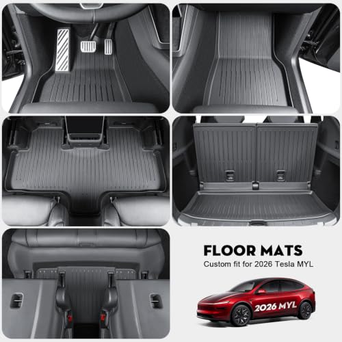 7PCS Floor Mats Trunk Mat &Seat Back Protector for Tesla Model YL 2026