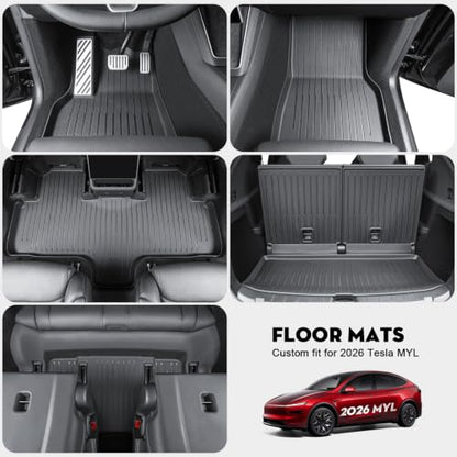 7PCS Floor Mats Trunk Mat &Seat Back Protector for Tesla Model YL 2026