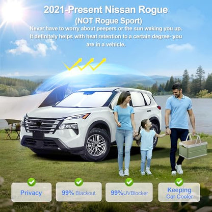 8pcs Car Window Shades for Nissan Rogue 2021 (8 Count)