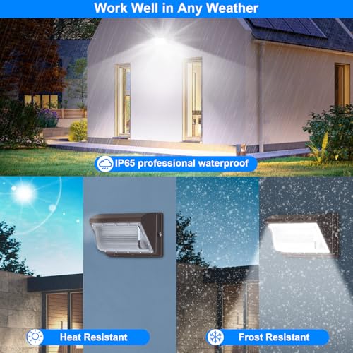 120W 4 Pack LED Wall Pack Lights for Commercial Outside Lighting (4 Count)