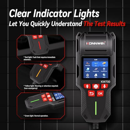 KW700 Car Battery Tester with Printer 12V