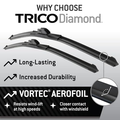 Diamond 20" + 20" Super Premium Automotive Replacement Windshield Wiper Blades (2 Count)