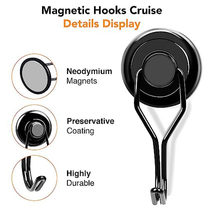 Magnetic Hooks 6 Pack 120Lbs Heavy Duty Neodymium Magnet Hook