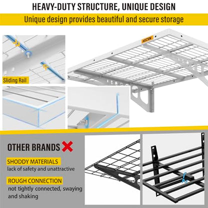 2x3ft 4Pack Wire Shelving Unit Heavy Duty Garage Storage Shelves Wall Mounted White 1120lbs Load Capacity（24 (4 Count)
