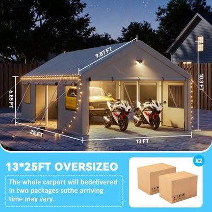 13x25 FT Heavy Duty Carport Canopy
