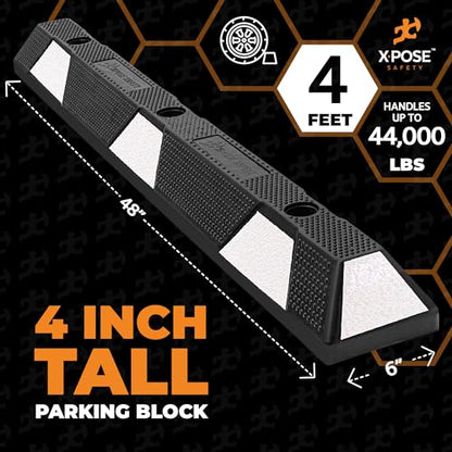 48" Heavy Duty Rubber Parking Stopper (2 Count)