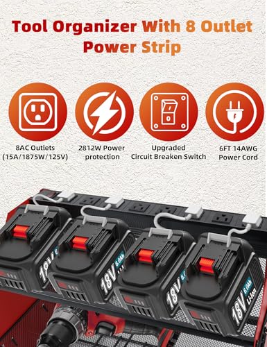 Power Tool Organizer wtih Charging Station