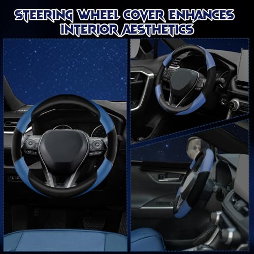 Soft Leather Steering Wheel Cover with Breathable Design and Anti