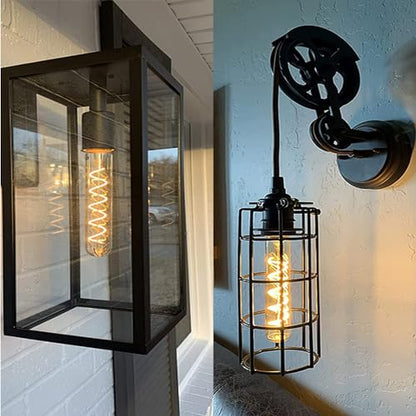 Vintage T10 LED Edison Light Bulb Super Thin Filament