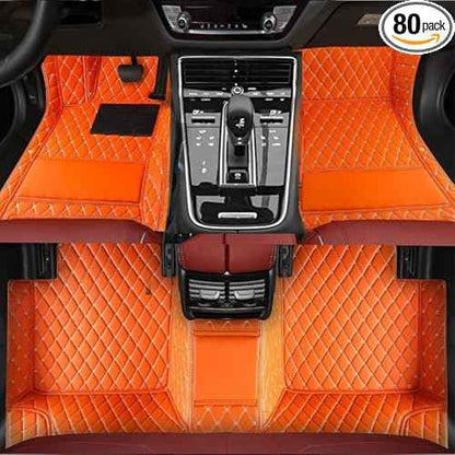 TREGOO All-Weather Anti Slip Floor mat is Suitable mats for floo of All for Tesla Models from 2012 to 2025 (Orange)