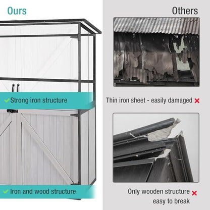 Outdoor Storage Cabinet with Adjustable Shelves
