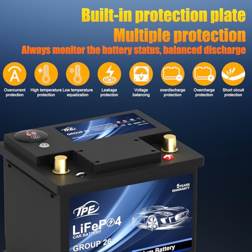 Car Start Stop System BCI Group26 LiFePO4 Lithium