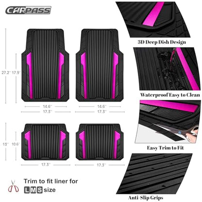 Heavy Duty Rubber Car Mats Metallic