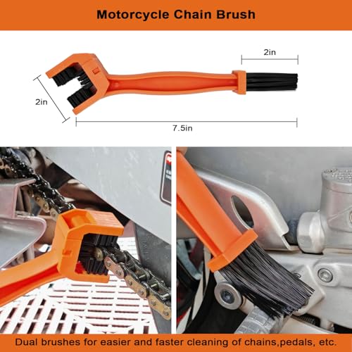 Motorcycle Cleaning Kit 6 Pack with Easy Reach Brush