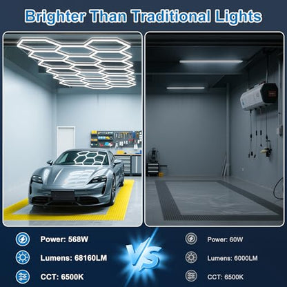 Hexagon Garage Lights (71 Count)