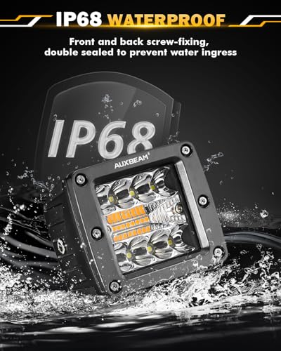 3 Inch LED Pod 6 Modes Amber White 72W Combo Beam Offroad Light Bar (2 Count)
