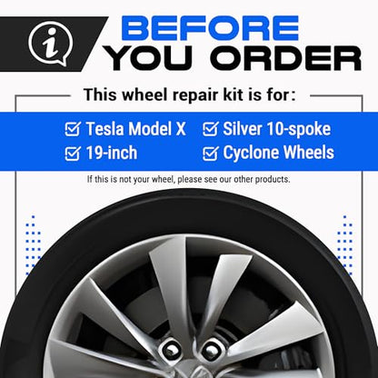 Premium Tesla Wheel Curb Rash Repair Kit for Model X 19