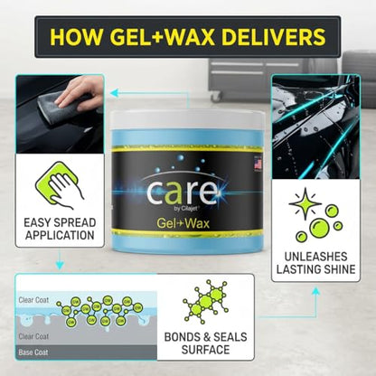 Care Gel-Wax, Car Wax for Shiny Finish, Reduces Water Spot, Durable, Effective on Various Surfaces, 26 Oz. (26 Fl Oz)