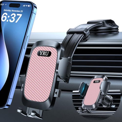 2026 Ultimate Car Phone Holder Mount [Bendable & Adjustable Aluminum Arm] Cell Phone Holder for Car Dashboard Windshield Phone Stand for iPhone 17 16 15 14 Pro Max Samsung Pickup Truck